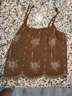 Brown baby doll top
